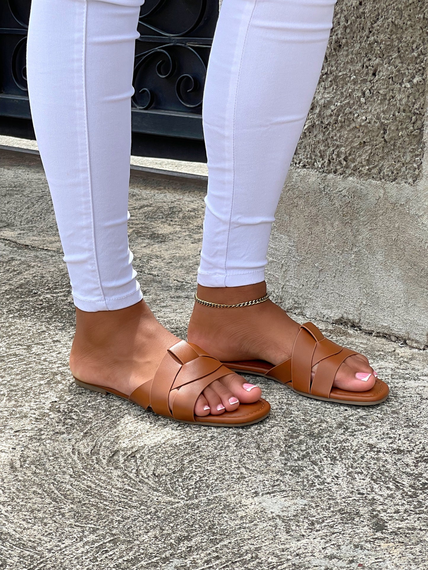The Braided Bliss Sandals-Camel