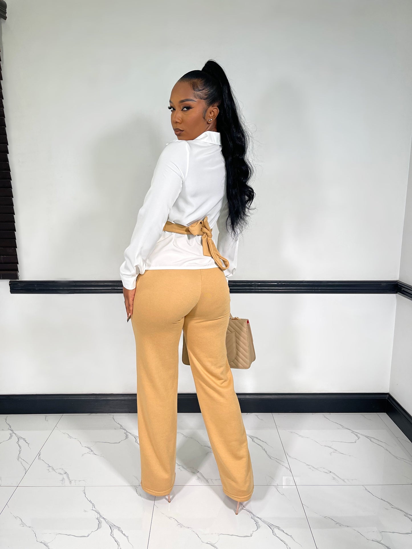 Everyday Edge Pants Set-Khaki