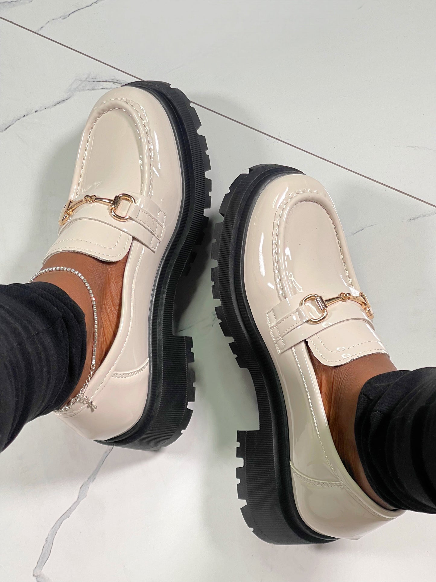 Boss Babe Platform Loafers-Beige