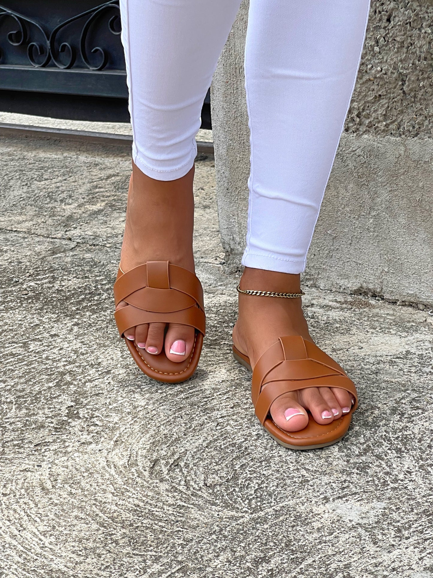The Braided Bliss Sandals-Camel